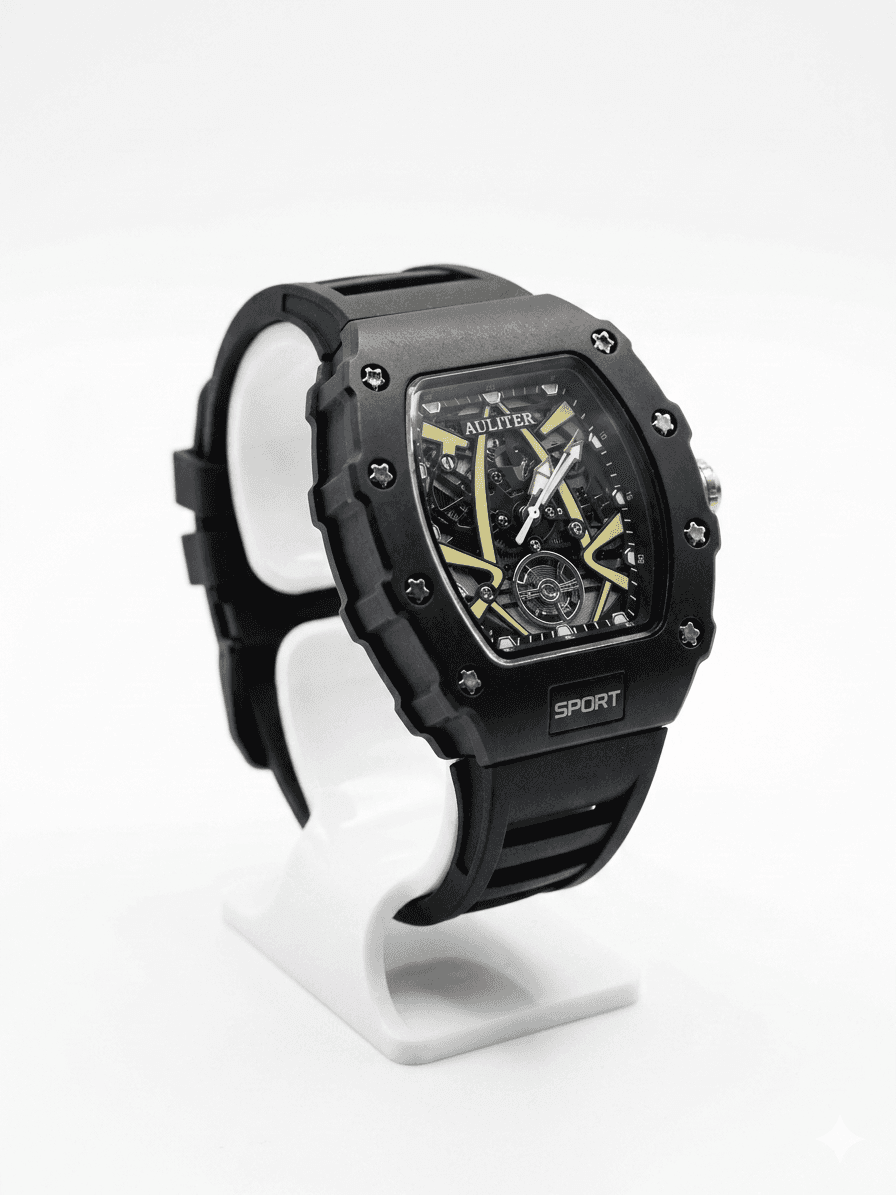 Men's Skeleton Sport Watch | RM Inspired Design | Durable Silicone Strap