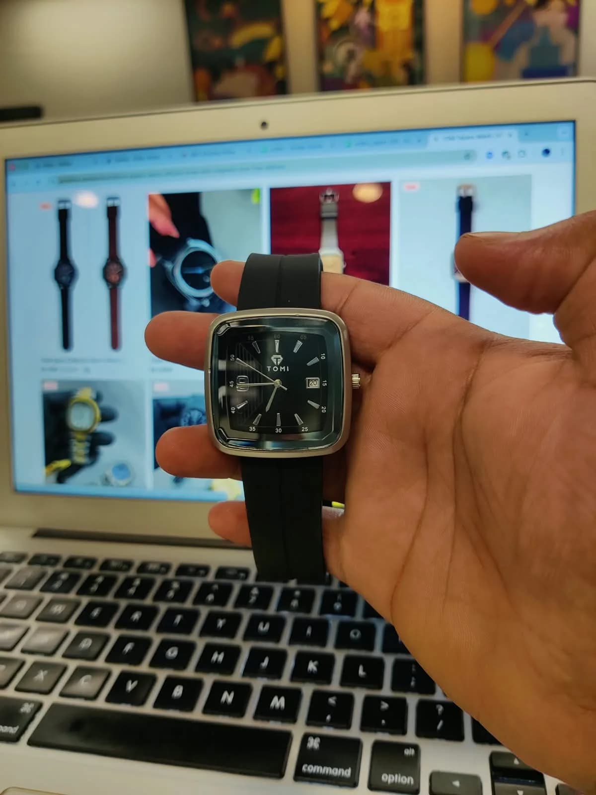 TOMI Square Watch | Silicone Strap with Magnetic Lock - with Date 10