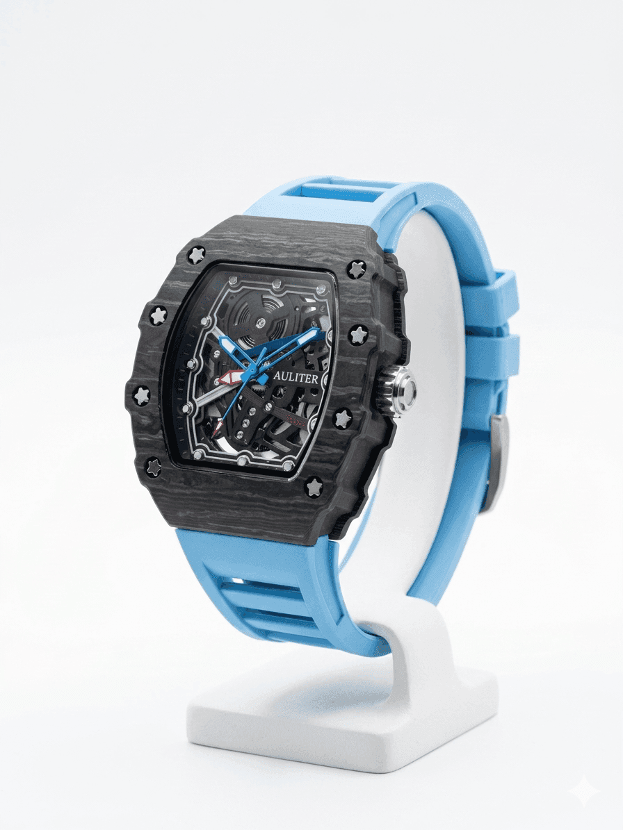 Men's Skeleton Sport Watch | RM Inspired Design | Durable Silicone Strap